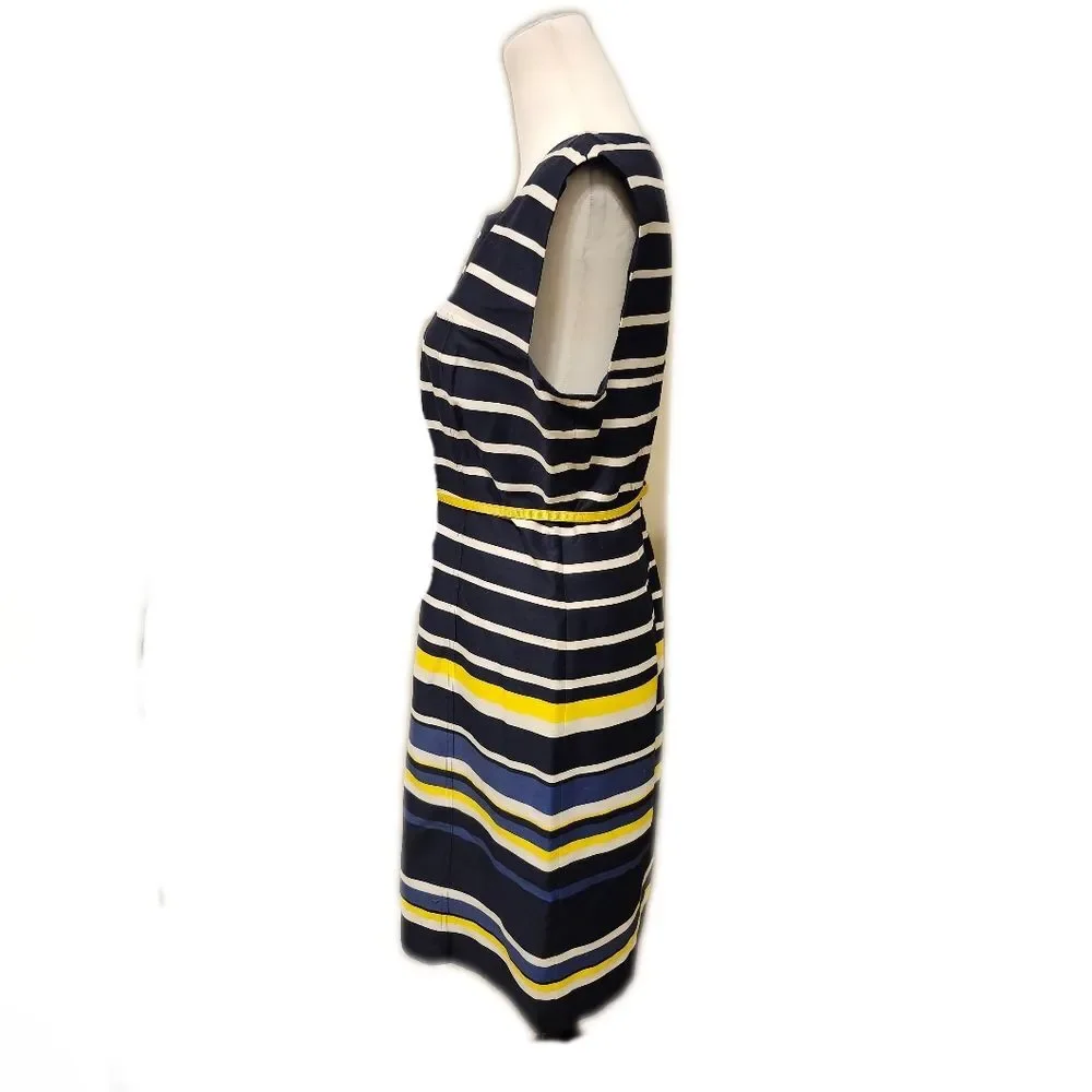 Tommy Hilfiger NWT Navy Yellow White Striped Sheath Dress, Lined, 10 - Picture 2 of 8